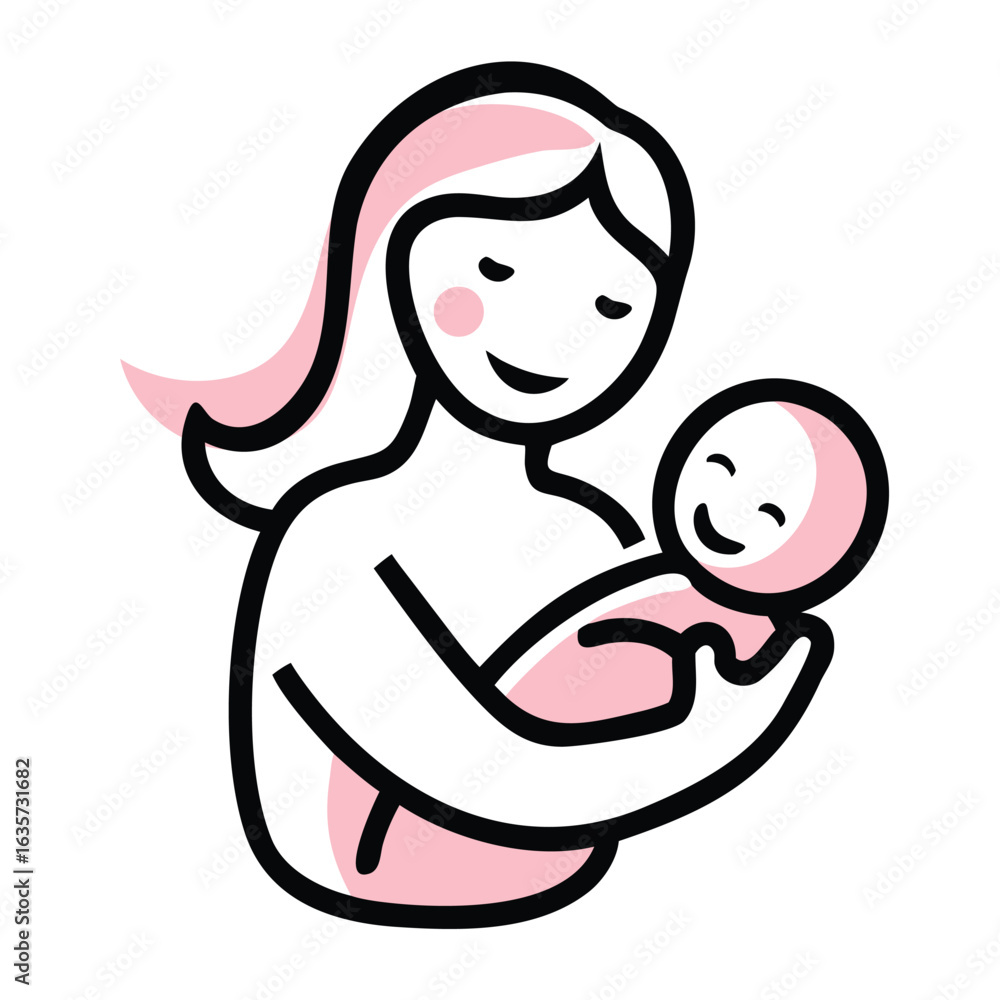 Obraz premium Mom and baby