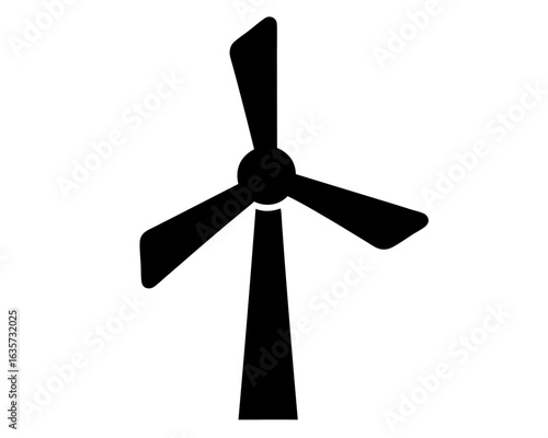 A Black and White Depiction of an Energy Generating Wind Turbine