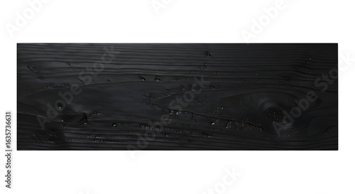 Shou Sugi Ban wood nameplate with traditional Japanese charred finish, front-facing isolated on transparent background