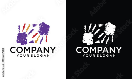 Creative  silhouette of humans handprint logo design