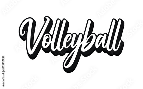 Vector volleyball championship logo with ball. Sport badge for tournament or championship. Vector Illustration