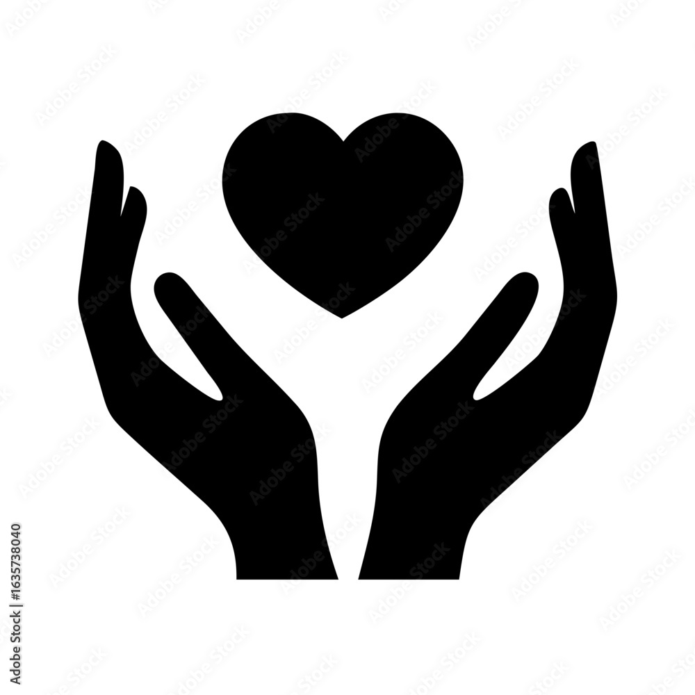 Obraz premium Hands holding heart love care support giving charity hope kindness compassion affection romance symbol