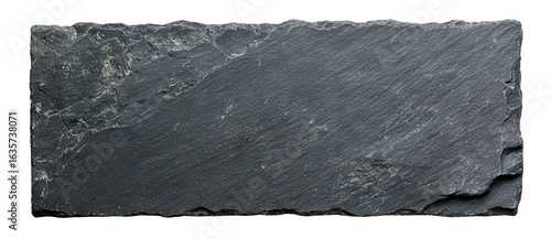 Panel kuchenny z motywem Rectangular black slate stone tile, isolated on transparent cutout background