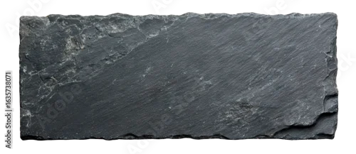 Panel kuchenny z motywem Rectangular black slate stone tile, isolated on transparent cutout background