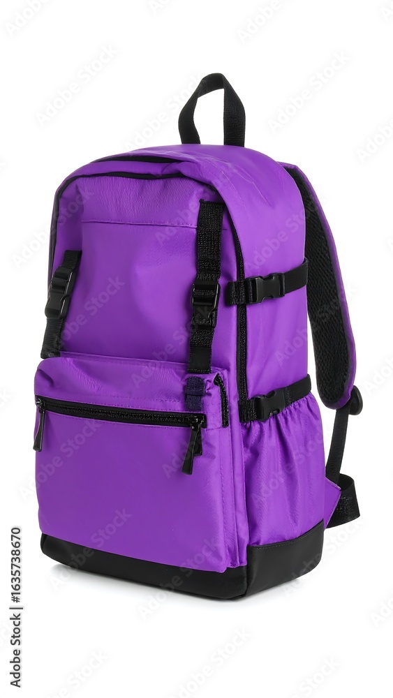 Fototapeta premium Purple backpack, practical design