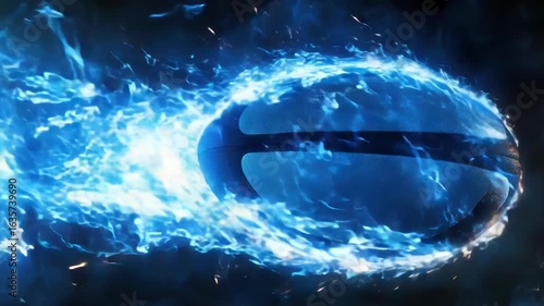 A bright blue fireball illuminates a dark background, ideal for use in sci-fi or fantasy illustrations