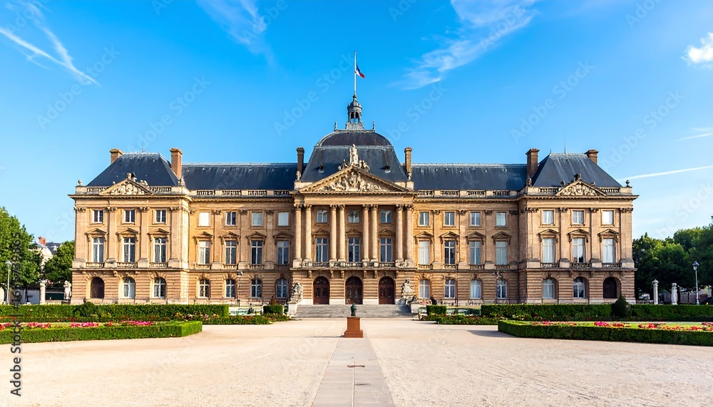 Fototapeta premium Grand European palace facade on sunny day