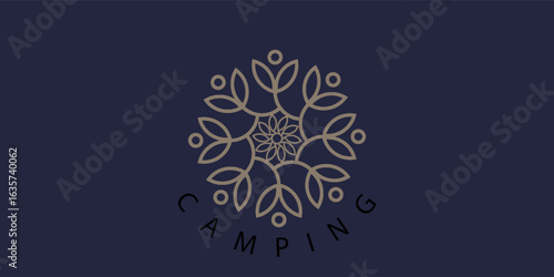 Tree shape sunflower vector logos. Nature trees vector illustration logo nice