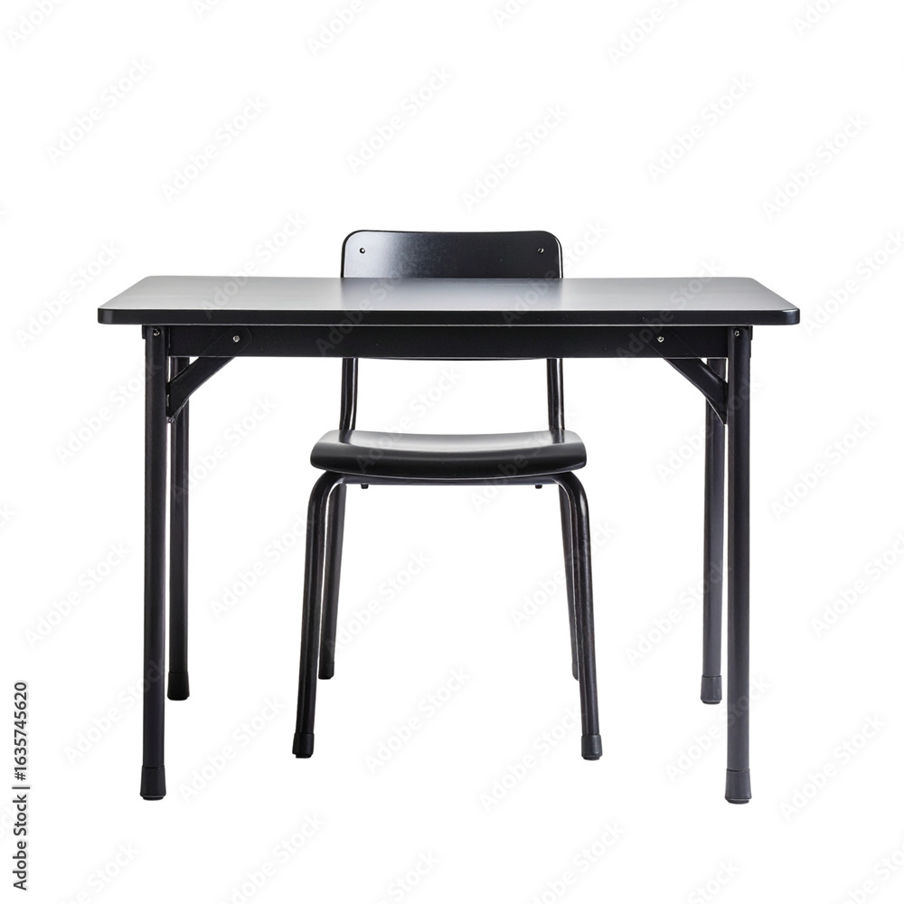 Fototapeta premium Compact Modern Minimalist Desk and Chair Setup on transparent background