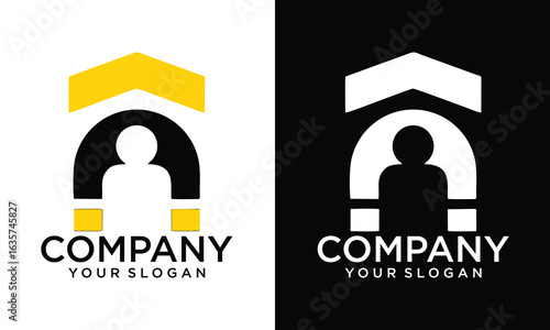 Creative House and people logo symbol or icon template