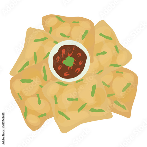 Crispy Tempeh on Plate Cartoon