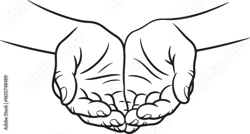 Open Hands Offering Gesture Vector Illustration for Giving and Receiving