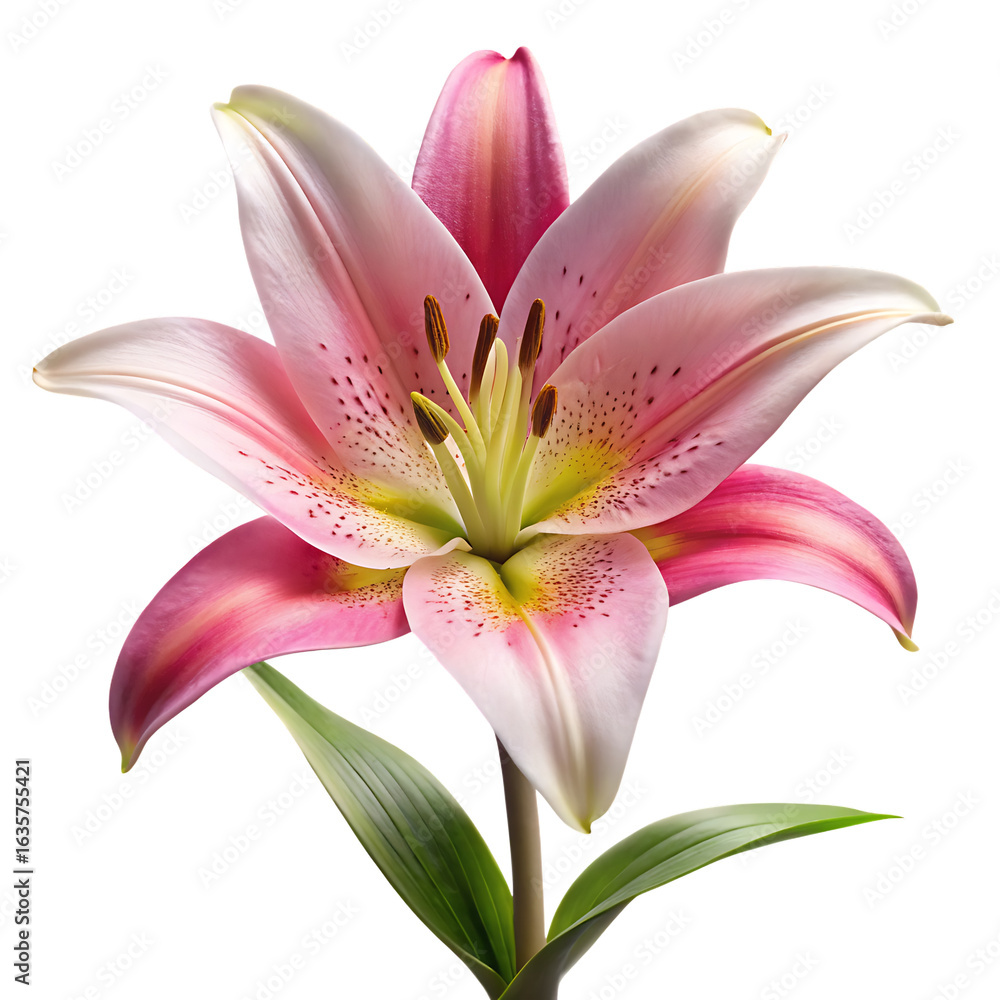 Fototapeta premium Lily Flower Isolated on White Background