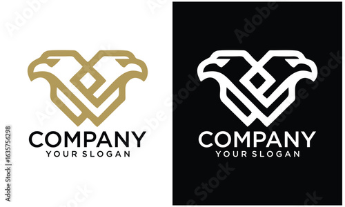 Creative Letter  W with Eagle Logo Design Vector Template