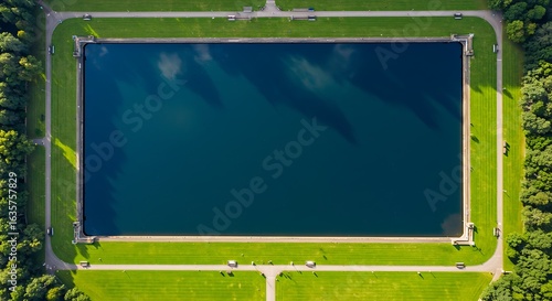 Stunning view: an aerial view of brent reservoir, london, england in summer