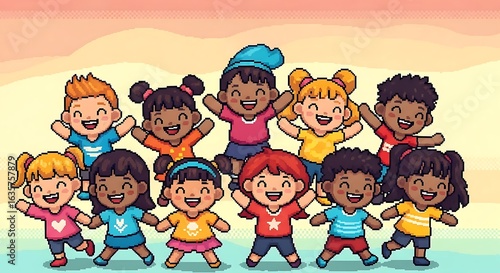 Wallpaper Mural Group of Children Illustration Torontodigital.ca