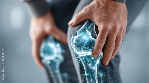 Joint pain and discomfort highlighted through body focus and posture