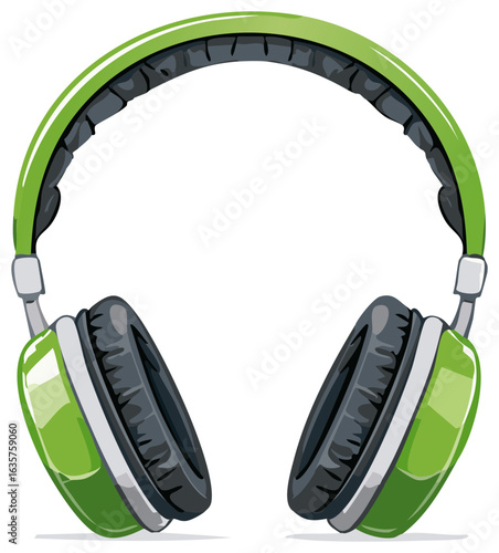 Vibrant Green Headphones for Music and Audio Entertainment