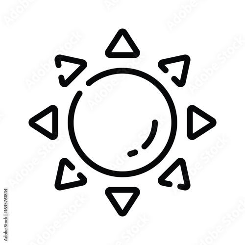 Visually appealing outline icon of shining sun
