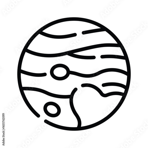 A customizable linear icon of dwarf pluto planet