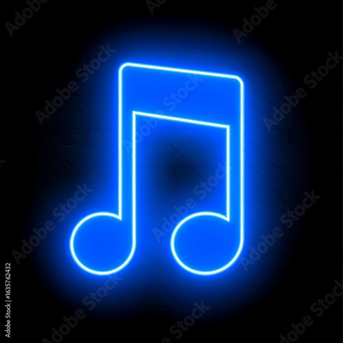 Neon music note graphic