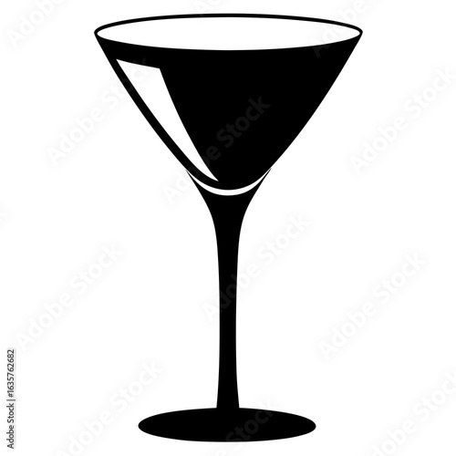 Black martini glass silhouette cocktail glass white