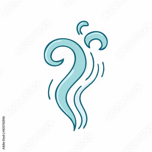 Smoke icon. Doodle smell steam line vector. Color line smoke, scent, hot air.