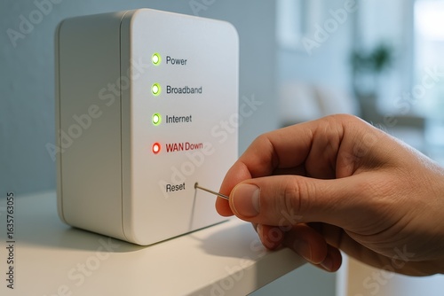 Troubleshooting internet connectivity with a reset on a home router device