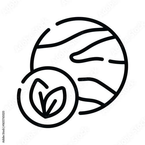 Premium linear icon of planet environment ecosystem