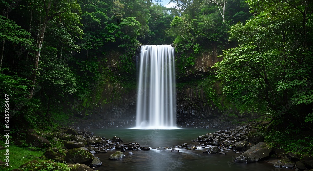 Obraz premium A scenic shot of a waterfall in Uvita, Costa Rica