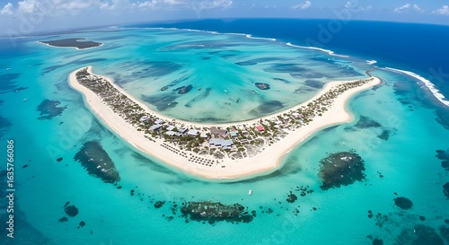 An aerial view of Grand Roque Los Roques Venezuela