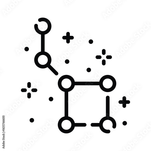 A captivating linear icon of starry constellation map