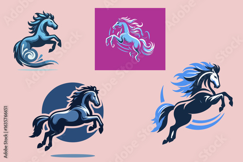 This is a horse logo with thick hair suitable for use in company logo designs, horse maintenance, horse lovers, communities, banners, stickers, posters, children's toys, tools, jackets