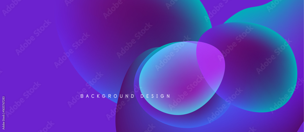 Obraz premium Abstract fluid shapes, vibrant purple, blue gradients. Modern design, smooth transitions, dynamic composition. Background element for digital projects.