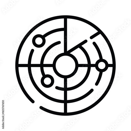 A premium linear icon of radar detection system