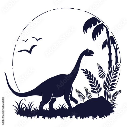 Brachiosaurus Dinosaur in Prehistoric Landscape