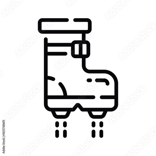 A captivating linear icon of flying astronaut boot