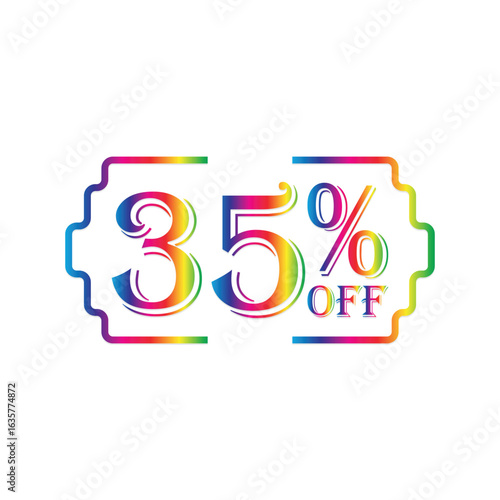 Colorful 35% Off Discount Tag