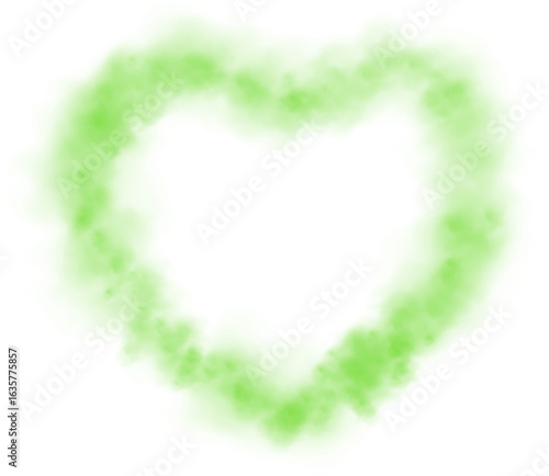 Green smoke circle or haze. Magic fog, vapor