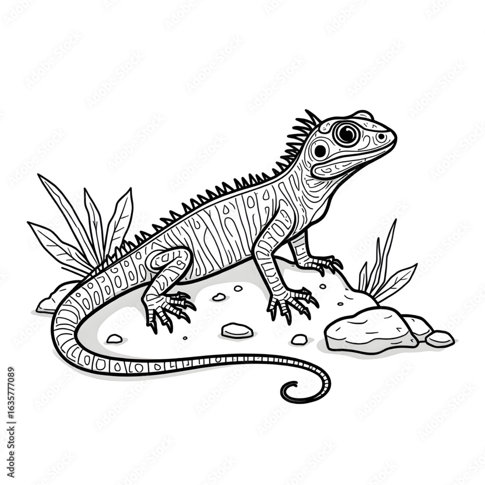 Obraz premium vector illustration of a lizard