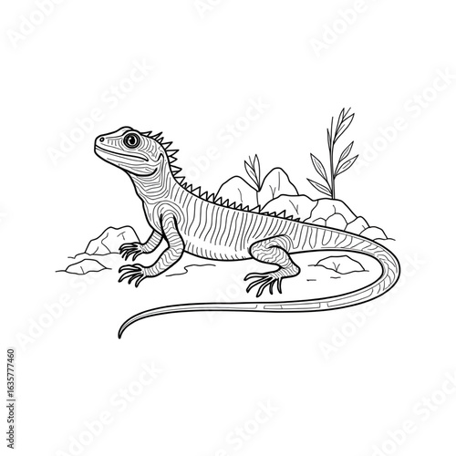 lizard on a white background