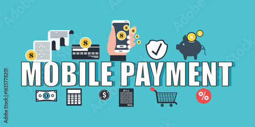 mobile payment word concept banner