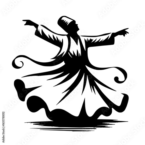 Silhouette of a dancing Sufi