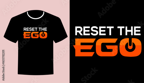 Reset The Ego Typography T-Shirt Design Mockup | Motivational Power Graphic Tee.