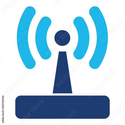 Camera Icon In Blue Monochrome Flat Design, Vector Illustration