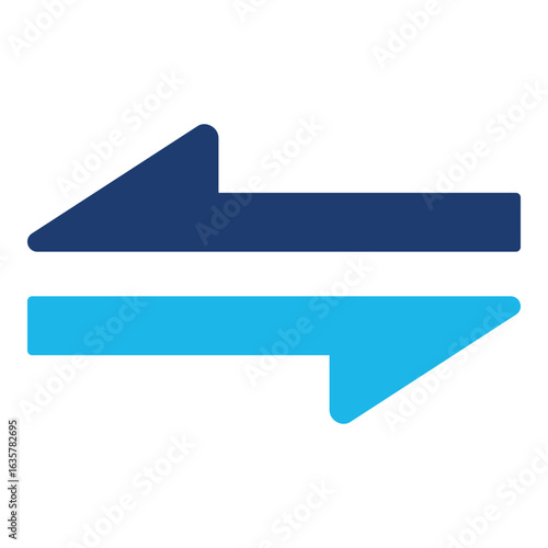 Transformation Icon In Blue Monochrome Flat Design, Vector Illustration