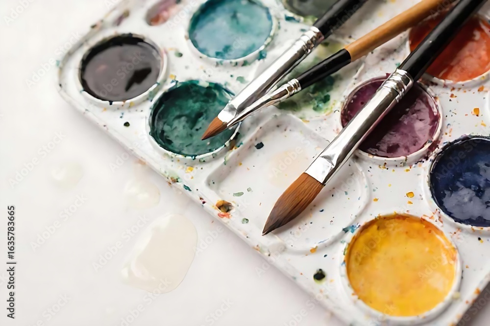 Obraz premium brushes and palette