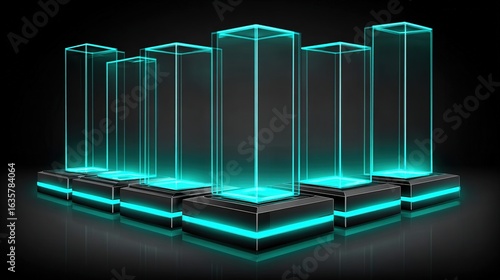 Neon Glass Display Cases Futuristic Showcase