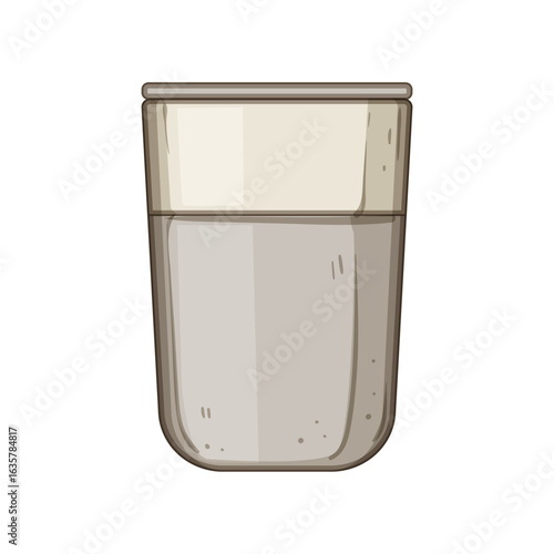 stemless coffee cup reusable cartoon vector illustration