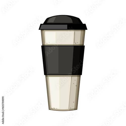 tumbler coffee cup reusable cartoon vector illustration